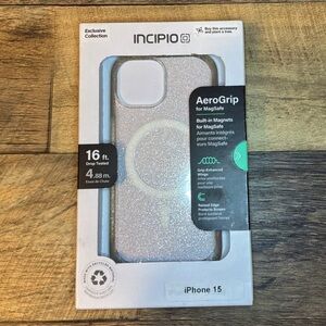 Incipio AeroGrip Glitter Case for iPhone 15 - Silver Sparkle